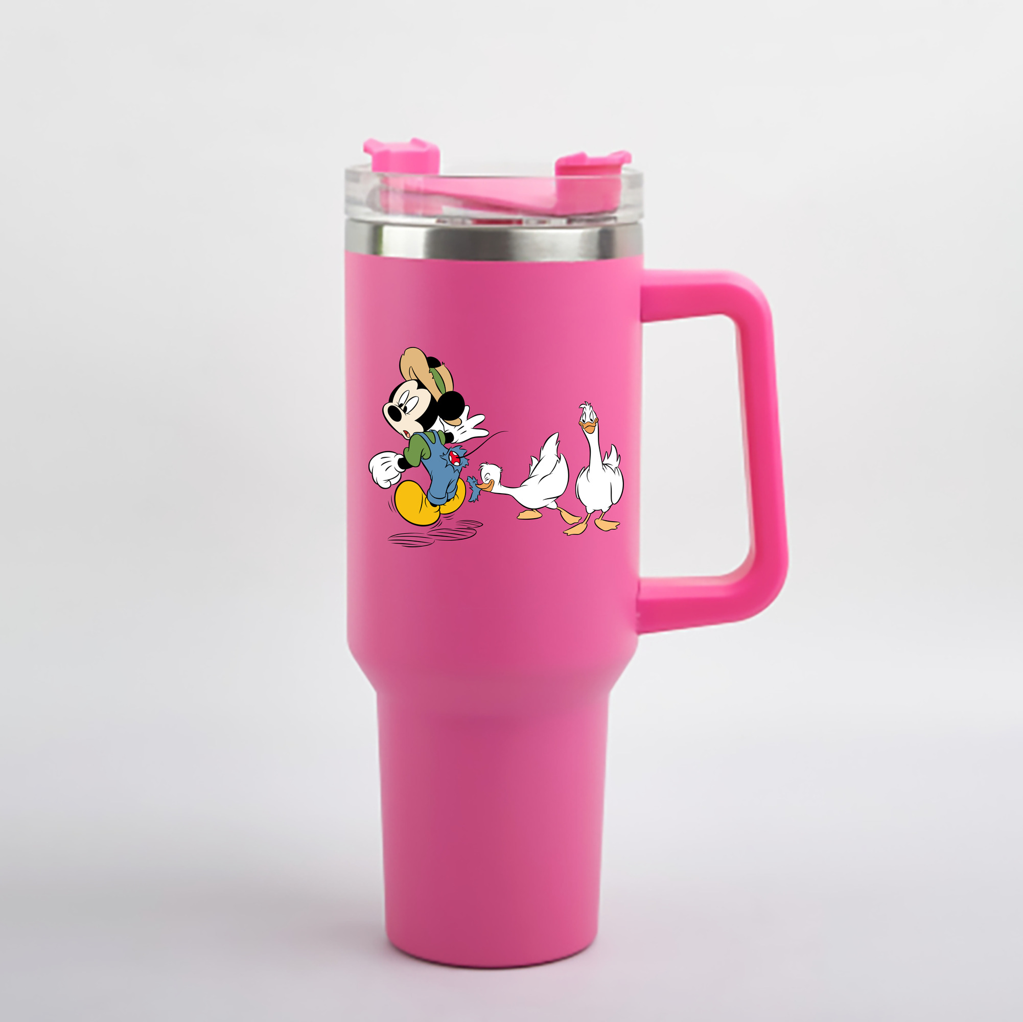 （画像用） ミッキーマウス Mickey Mouse 1200mL車用タンブラー - クリスタルステッカー（プラスチックストロー付き）